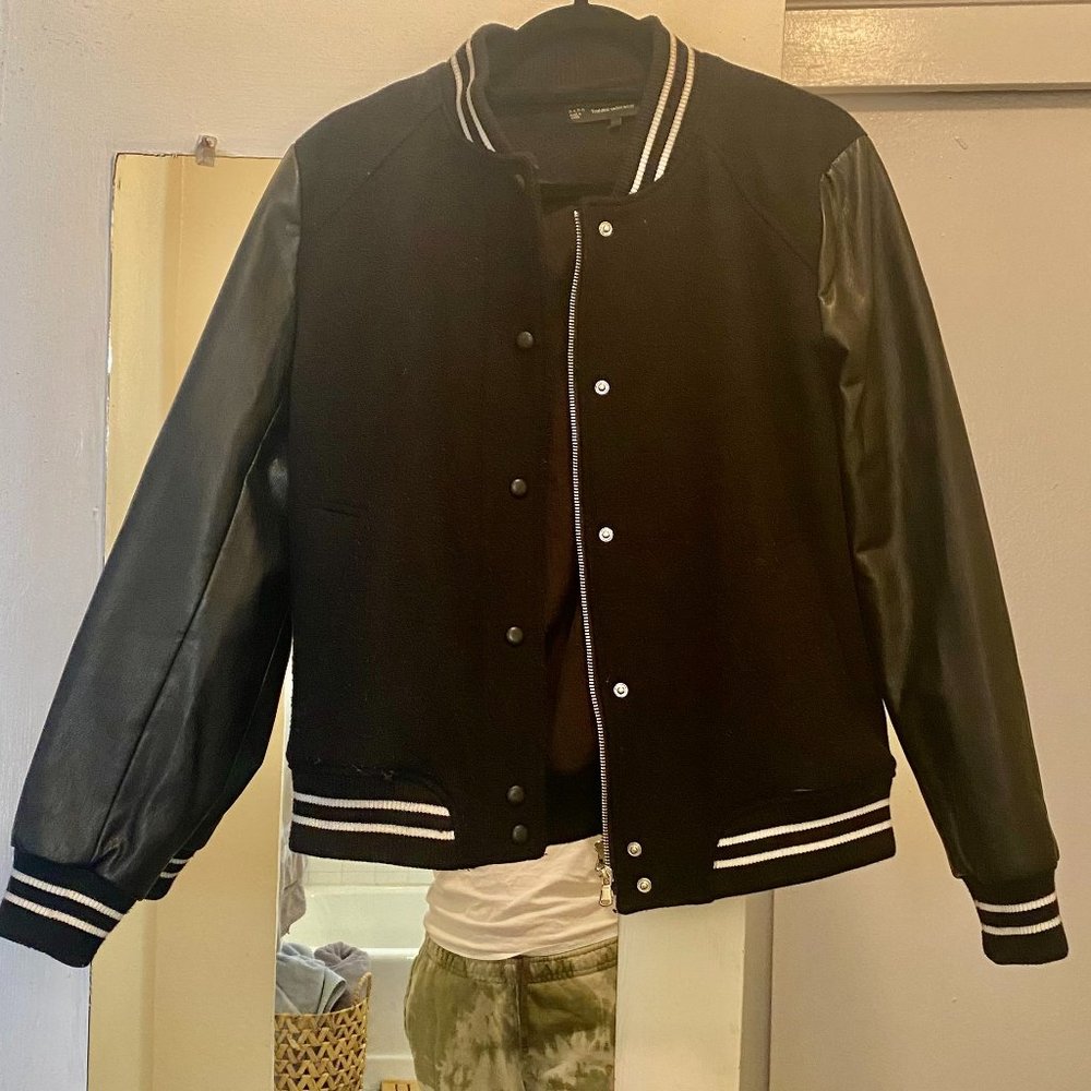 ZARA Faux Leather Bomber Jacket